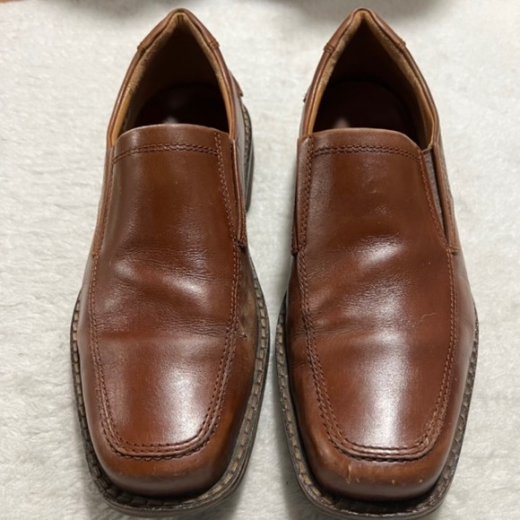 Ecco Mens Size US 9 EU 42 Brown Genuine Leather Shoes Loafers Slip On main image 10